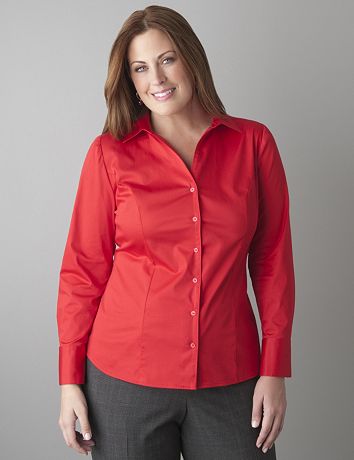 Cotton sateen shirt by Lane Bryant