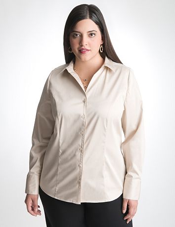 Cotton sateen shirt by Lane Bryant