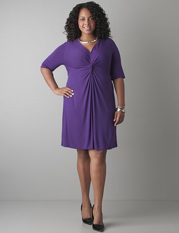 Plus Size Twist Front Knit Dress by Lane Bryant