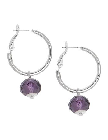 Mini hoop earrings with bead by Lane Bryant