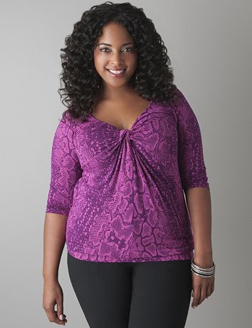 Twist front python top by Lane Bryant