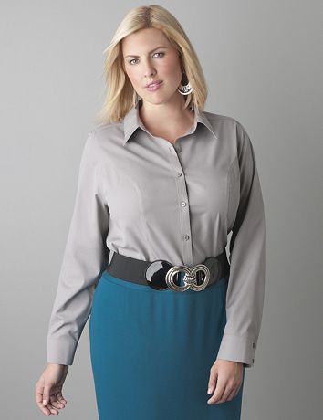 Non iron long sleeve shirt by Lane Bryant