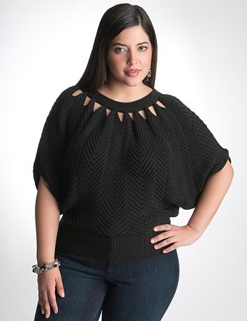 Plus Size Dolman Wedge Sweater