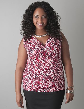 Tweed print sleeveless top by Lane Bryant