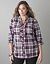 Ruffled plaid shirt by Lane Bryant