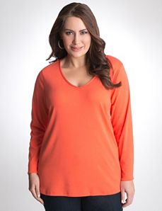 Long sleeve V-neck tee by Lane Bryant