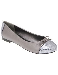 Wide Width Glitter Ballet Flat by Lane Bryant