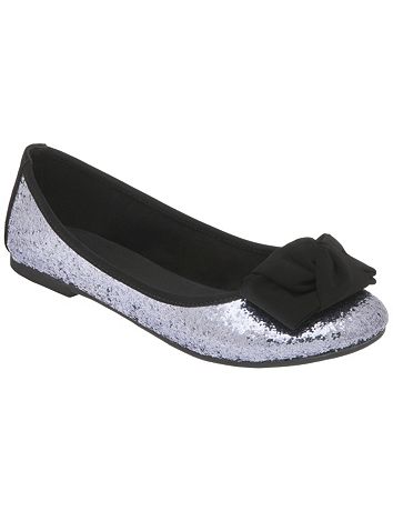 Wide Width Glitter Ballet Flat by Lane Bryant