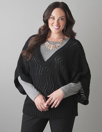 Open stitch pullover sweater by Lane Bryant