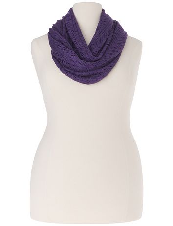 Lurex pointelle infinity scarf by Lane Bryant