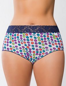 Sassy lace waist cotton brief panty