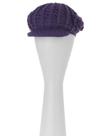 Cable knit cabbie hat