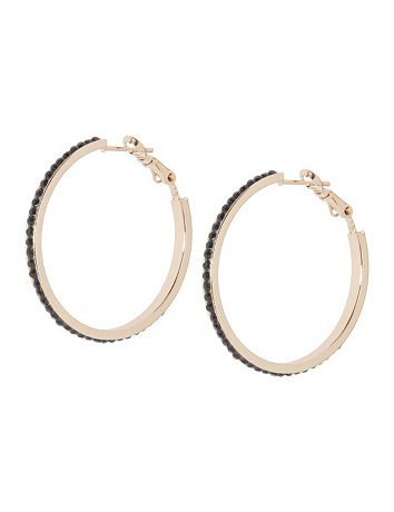 Stone Studded Hoop Earrings by Lane Bryant