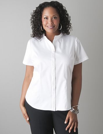 Hidden placket short sleeve shirt by Lane Bryant