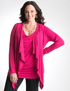 Drape front knit cardigan by Lane Bryant