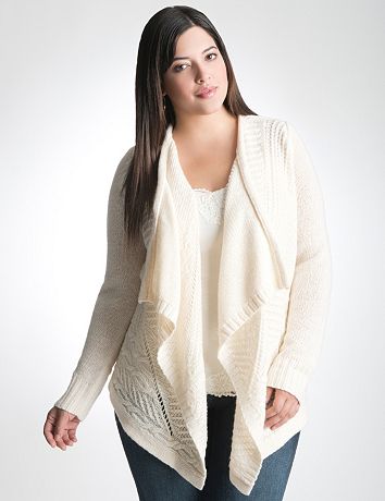Plus Size Cable Knit Cardigan by Lane Bryant