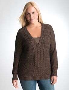 V-neck dolman sweater