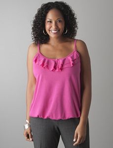Plus Size Ruffled Bubble Hem Cami by Lane Bryant