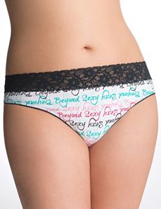 Sassy lace waist cotton thong panty
