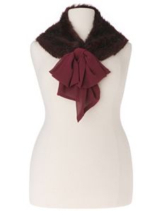 Lane Collection chiffon & fur scarf
