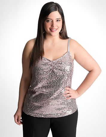 Plus Size Paillette Sequin Cami by Lane Bryant