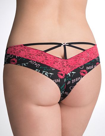Ribbon trim polka dot boyshort panty by Cacique