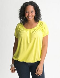 Plus Size Bubble Hem Peasant Tee