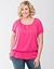 Full Figure Embroidered Peasant Peplum Top