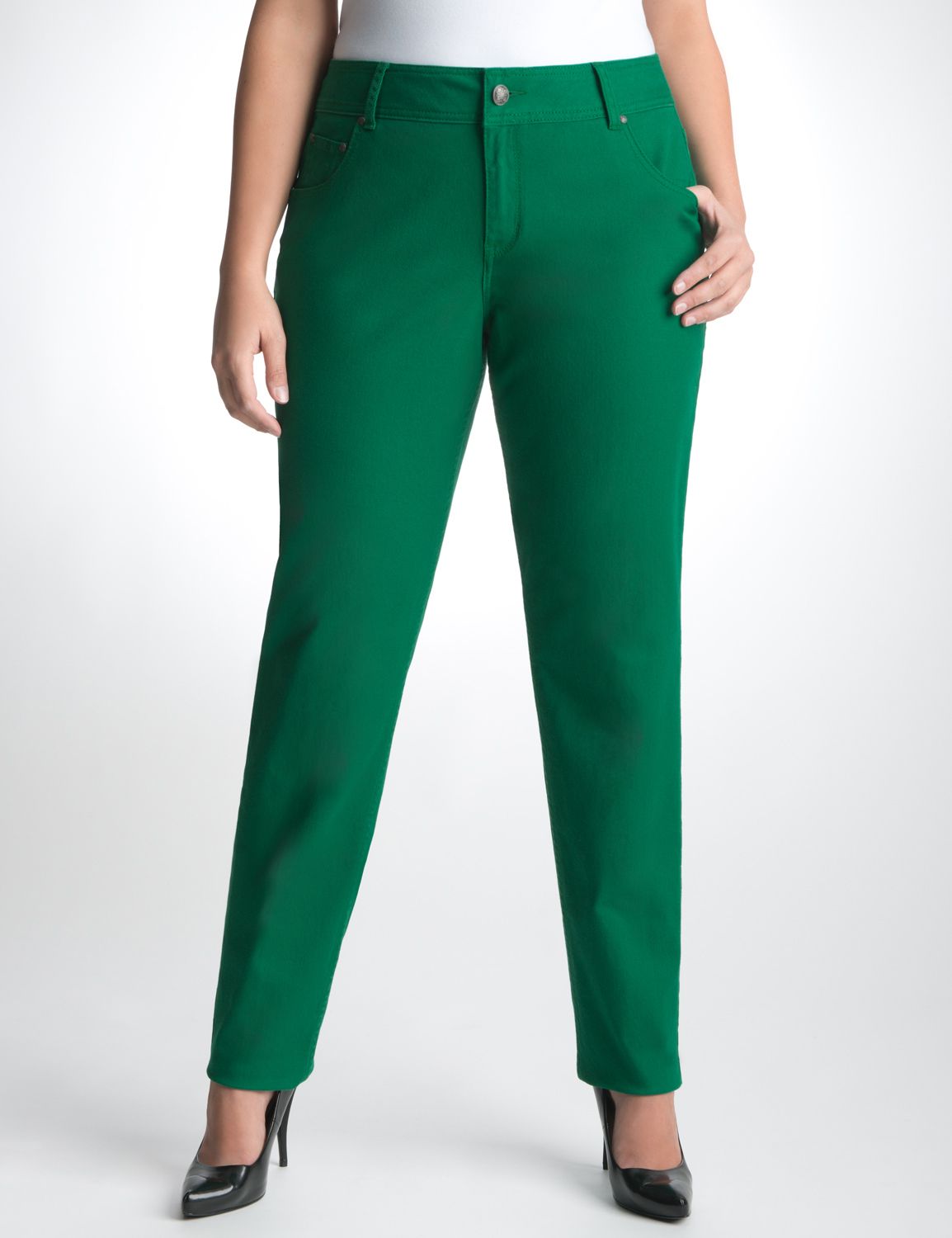 Plus-Size Jeans: Color- Green