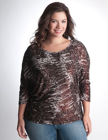 Shimmer snake dolman top by Seven7