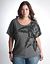 Full Figure Shimmering rose tee by Seven7