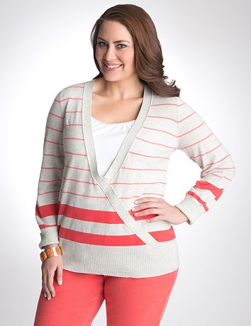 Plus Size Surplice Sweater by Lane Bryant