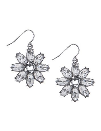 Rhinestone flower earrings by Lane Bryant