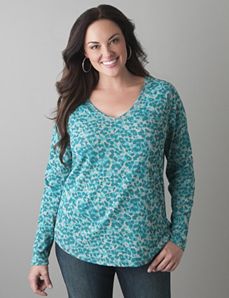 Animal print long sleeve tee by Lane Bryant