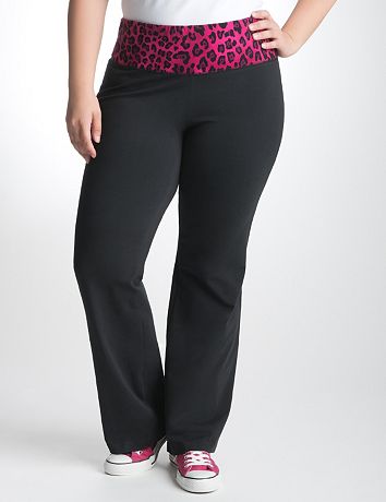 Yoga pant with print waist by Lane Bryant