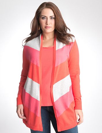 Multicolored chevron cardigan by Lane Bryant