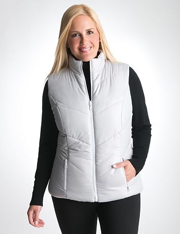 Plus Size Reversible Puffer Vest by Lane Bryant