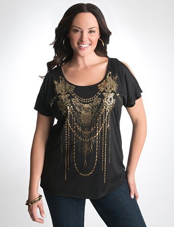 Plus Size Foiled Graphic Tee by Lane Bryant