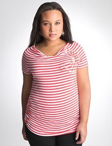 Striped butterfly embellished top by Lane Bryant