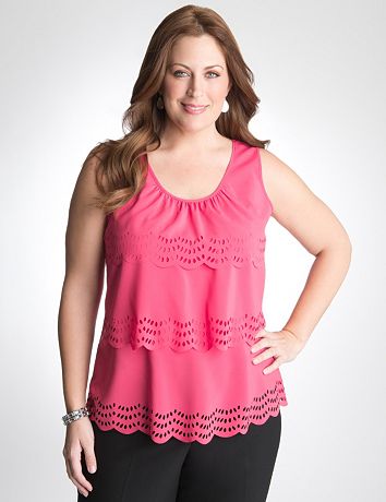 Laser cut tiered tank by Lane Bryant