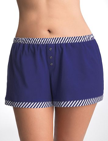 Full Figure Striped Sleep Shorts by Cacique