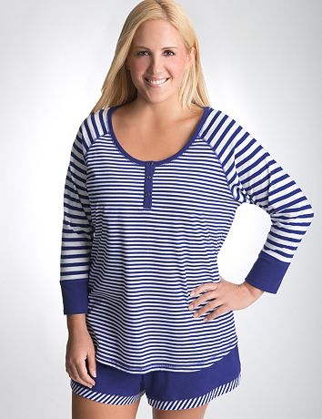 Plus Size Striped Sleep Top by Cacique