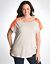 Plus Size Lace Shoulder Tee by Lane Bryant