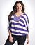 Plus Size Mixed Stripe Banded Bottom Top by Lane Bryant