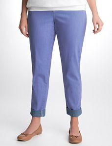Plus Size Double Dye Cuffed Ankle Jean by Lane Bryant