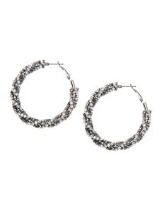 Rhinestone wrapped hoop earrings by Lane Bryant