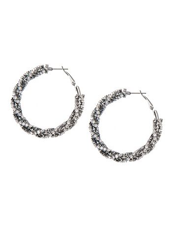 Rhinestone wrapped hoop earrings by Lane Bryant