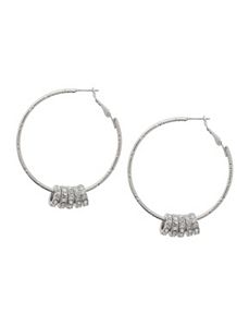 Rhinestone ring hoop earrings by Lane Bryant