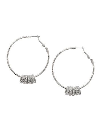 Rhinestone ring hoop earrings by Lane Bryant