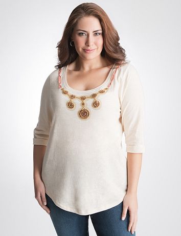 Sequin necklace tee by Lane Bryant
